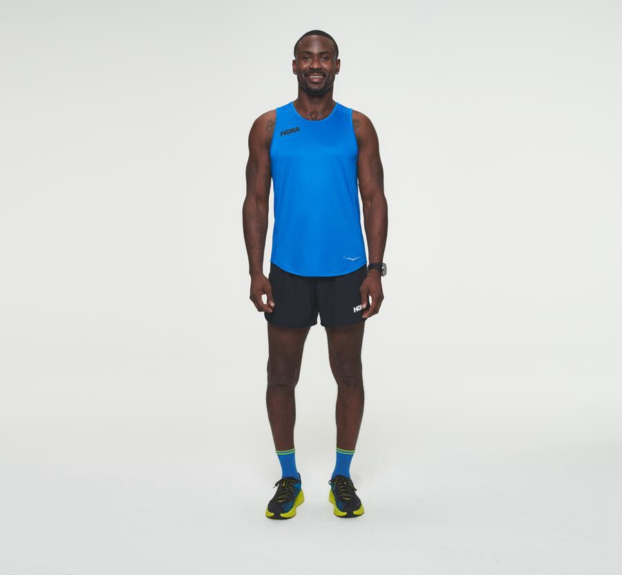 Haut Hoka One One Performance Tank Homme - Bleu - IGV-362189